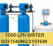 1000 LPH water softening system Chennai with FRP vessels and brine tank
